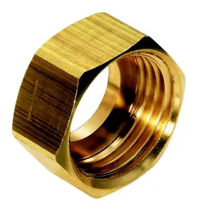 2 écrous en cuivre pour collet battu - Ø 16 mm 6 pans 15x21 mm