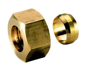 Tube et raccord en laiton Ø de 10 mm bicônes femelle 12x17 mm