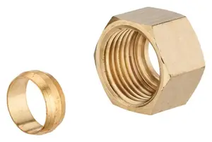 Tube et raccord laiton d'un Ø de 12 mm bicônes femelle 12x17 mm