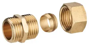 Tube et raccord laiton d'un Ø de 16 mm bicônes mâles 20x27 mm