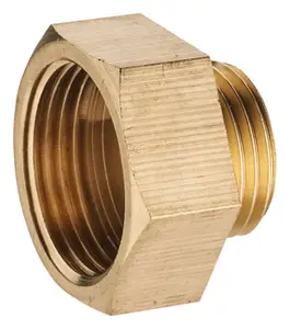 2 mamelons réduits en laiton avec embout F 15 x 21 mm et embout M 12 x 17 mm