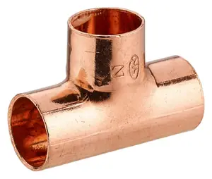 2 tés femelle à souder pour piquage d'un tube cuivre Ø 28 mm