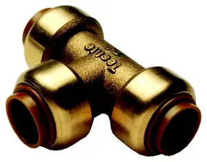 Tube et raccord en laiton type té de Ø 14 mm