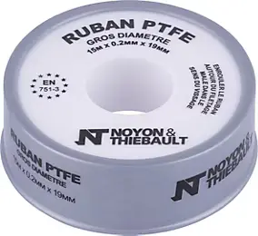 Ruban PTFE Noyon et Thiebault 19mmx 0,2 mm x 15 M
