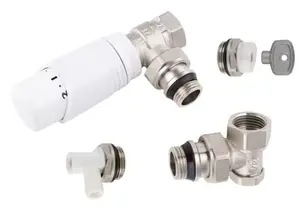 Kit thermostatique radiateur design blanc et nickelé 15x21 mm(1/2)