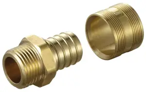 2 raccords avec bague à glissement pour tube PER - Ø 12 à visser M écrou mobile 12 x 17 mm