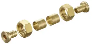 2 raccords à glissement laiton pour tube PER Ø 12 embouts F 15 x 21 mm