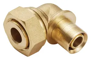 Coude à glissement pour tube PER - Ø 12 mm avec embout femelle 15 x 21 mm