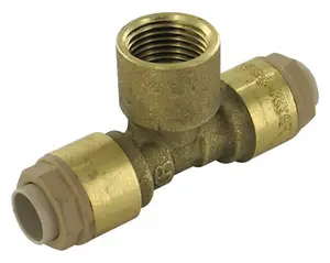 Té pour tube cuivre ou PER - Ø 14 mm avec sortie femelle 15x21 mm