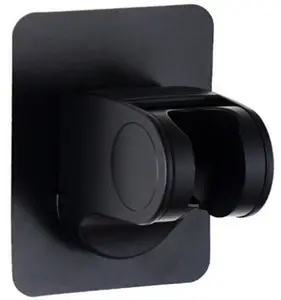 Support douchette mural adhésif noir mat 7 x 7 x 4,5 cm