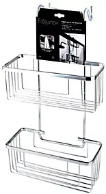 Étagère valet à suspendre à la paroi de douche, 2 niveaux, chrome, MTK