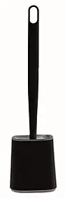 Brosse WC en silicone haute résistance et pot, carré et noir, MTK