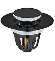Clapet clic clac noir pour bonde de lavabo et vasque, MTK