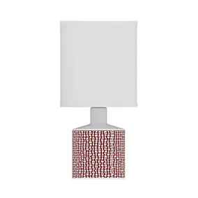 Lampe à poser en céramique tissé prune Ø.14 x H.29cm E14 40W Lussiol, Gisèle