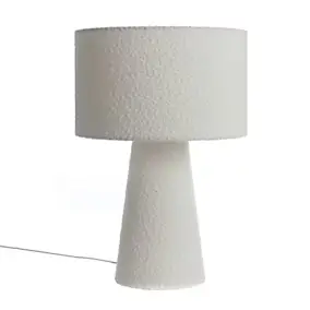 Lampe à poser Badi tissu bouclé blanc IP20 E27 40W Ø.35 x H.50 cm Lussiol