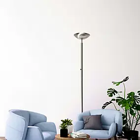 Lampadaire Austin en métal gris chromé H.182cm IP20 E27 40W Seynave