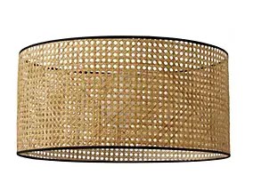 Abat-jour cylindre cannage en rotin et tissu Ø38cm Seynave