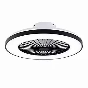 Ventilateur de plafond silencieux avec éclairage LED noir Ø.50 cm Seynave Luis - Télécommande incluse