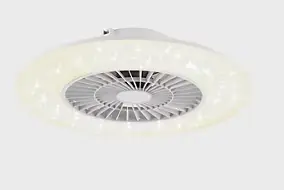 Ventilateur de plafond silencieux avec éclairage LED blanc Ø.60cm Seynave José