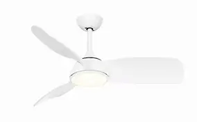 Ventilateur de plafond avec éclairage LED métal blanc Ø.107 cm Seynave Alvaro - Télécommande incluse
