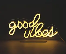 Néon LED Good Vibes jaune IP20 L.30cm Seynave