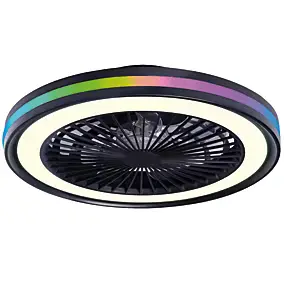 Ventilateur de plafond avec éclairage LED RGB noir Ø.46 cm Seynave Sergio