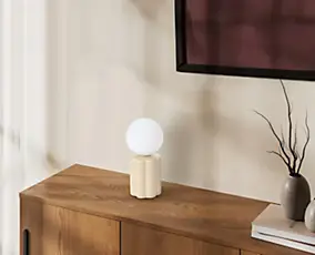 Lampe à poser en céramique blanc écru H.25 G9 40W Seynave, Omer