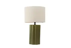 Lampe à poser vert kaki en céramique H.48,5 cm E27 40W, Seynave Chani