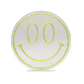 Néon LED Smiley jaune IP20 Ø40cm Seynave