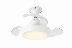 Ventilateur de plafond silencieux avec éclairage LED blanc, pales rétractables, Ø.42 cm Seynave Benito - Télécommande incluse