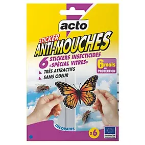 Anti-mouches "spécial vitres" Acto stickers insecticides- 6 pièces