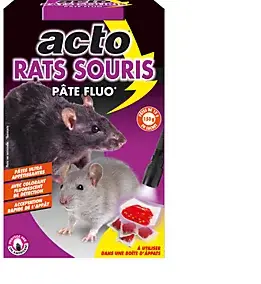 Appât pâte fluo rats et souris 150g Acto