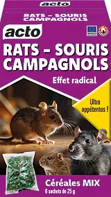 Céréales anti-rats et souris Acto (6 sachets de 25g)