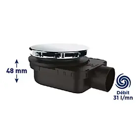 Bonde de douche ultra plate Valentin Smart Ø90mm