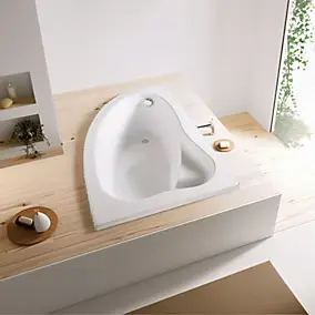 Baignoire asymétrique d'angle droit Colombia 150 x 100 cm sans tablier Valentin
