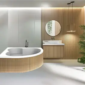 Baignoire d'angle 150 x 150 cm Maylis sans tablier Valentin