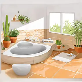Baignoire d'angle 140 x 140 cm sans tablier, Valentin Aiguebelle