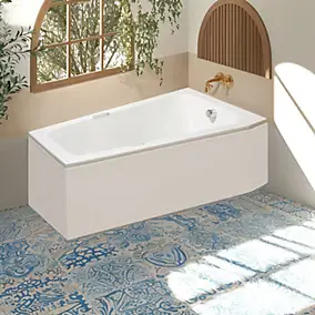 Baignoire asymétrique angle droit Chaloop L.160 x l.90 cm sans tablier Valentin