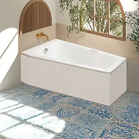 Baignoire asymétrique angle gauche Chaloop L.160 x l.90 cm sans tablier Valentin