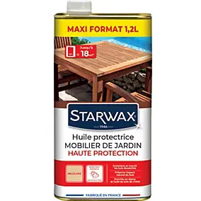 Huile de protection mobilier de jardin Haute protection Starwax incolore 1L + 20% gratuit