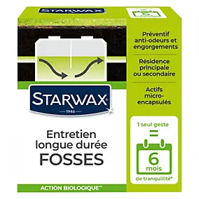Entretien longue durée 6 mois fosses septiques Starwax 500g