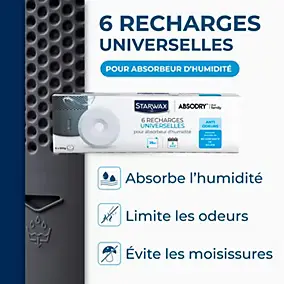 6 recharges de 500g universelles pour absorbeur d'humidité Starwax