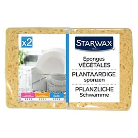 Éponge végétale Starwax l.3 x H.12 x P.18.2 cm vendue par 2