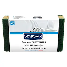 Éponge grattante pour les surfaces peu fragiles, Starwax vendue par 6 pièces
