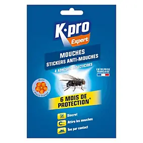 Pack 4 Adhésifs anti-mouches insecticides Kapo exports motif fleurs orange