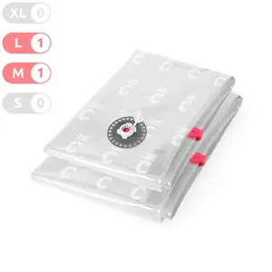 Lot de 2 sacs de rangement sous-vide - 1 M + 1L (55x 90 cm + 80 x 100 cm)