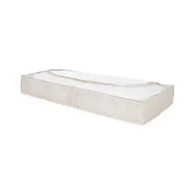 Housse de rangement sous lit Compactor Nancy beige L. 107 x H. 16 x P. 46 cm