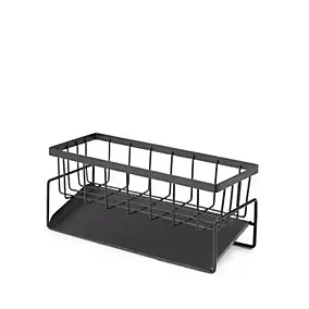 Organiseur d’évier en métal noir L. 23 x H. 11 x l. 9 cm Compactor