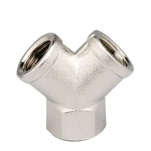 Raccord de jonction Y permettant l'alimentation en eau de deux machines, filetage femelle 3x1/4