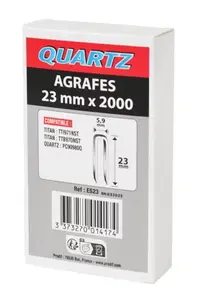 Lot de 2000 agrafes en acier galvanisé 23 mm